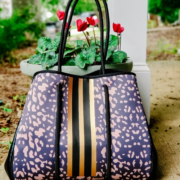Handbags - Animal print with gold Neoprene bag NWT